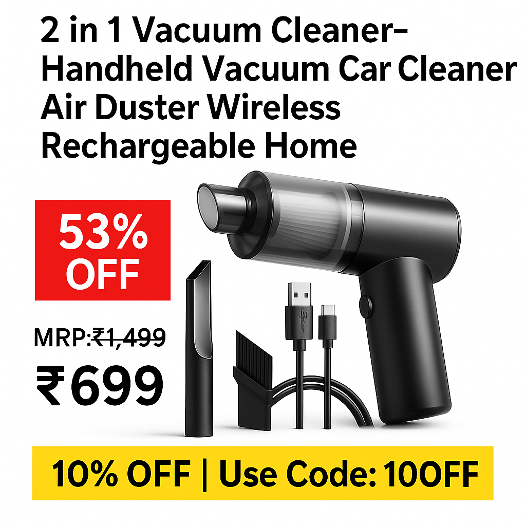 Portable Air Duster Wireless Vacuum Cleaner, Free Delivery and COD available